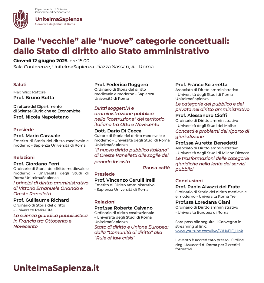 Dalle “vecchie” alle “nuove” categorie concettuali: dallo Stato di diritto allo Stato amministrativo